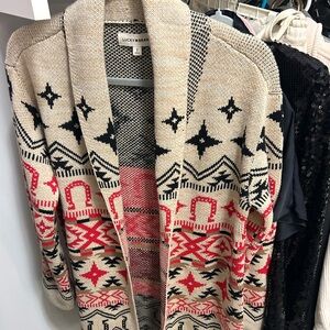 Lucky Brand Tan and Black Knit Cardigan